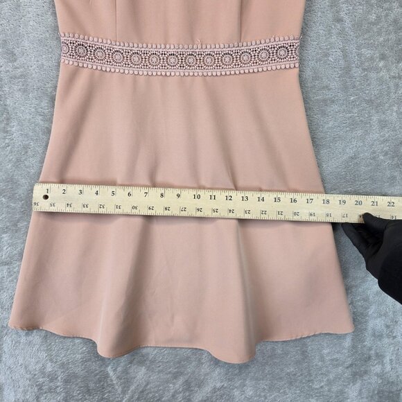 Zara Dress Womens Small Pink Sleeveless Lace Detail Fit And Flare Party NWT - Picture 7 of 10